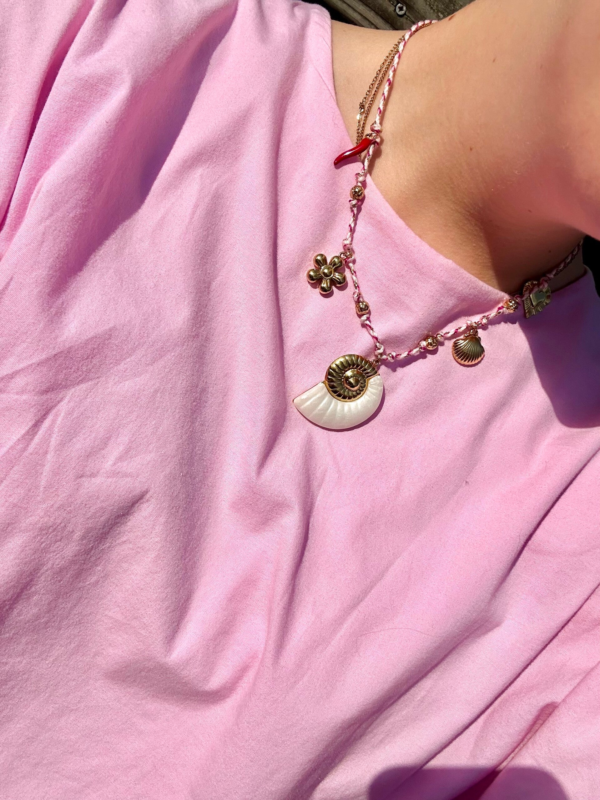 Ketting pink shell