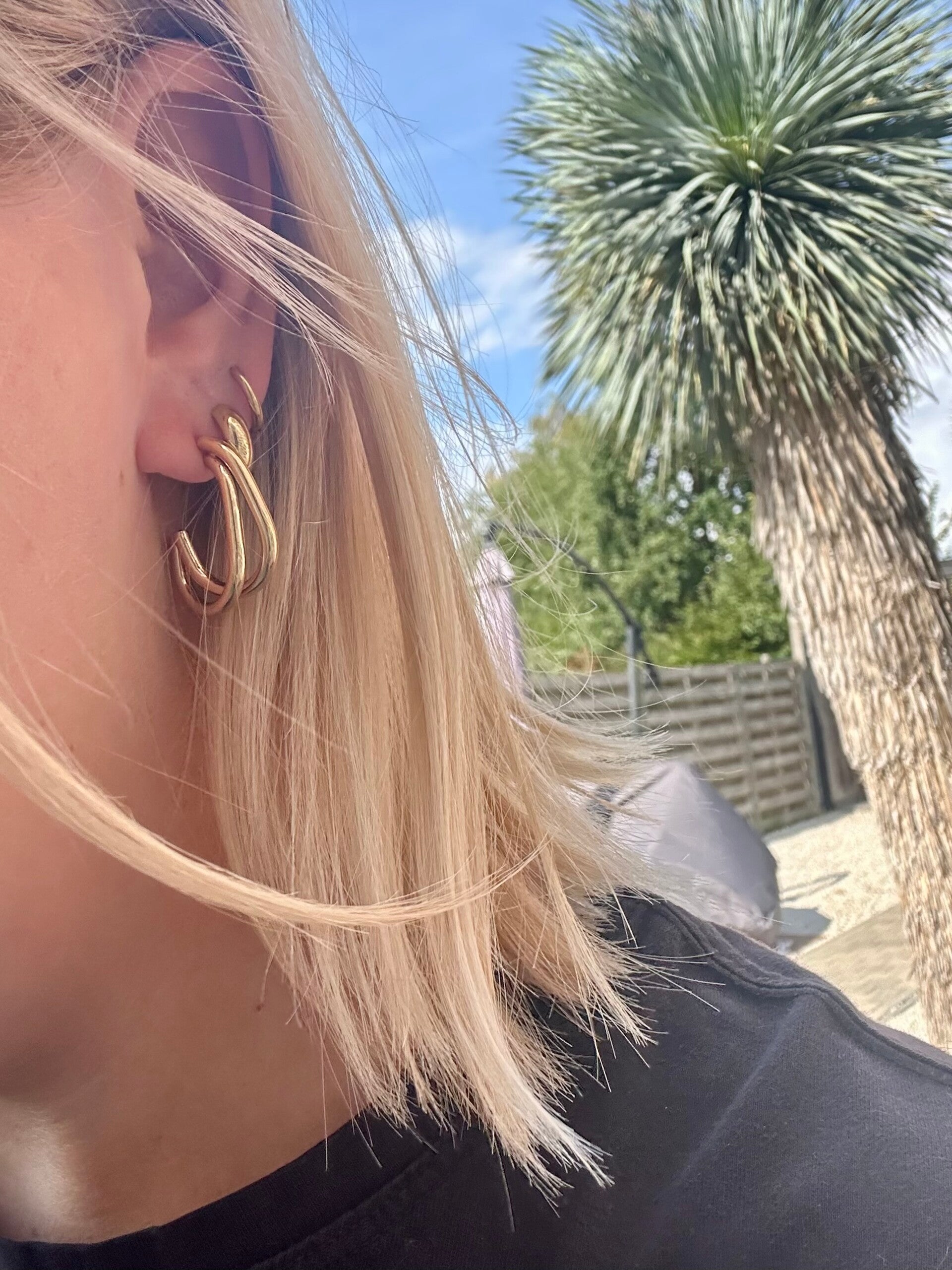 Double hoop oorbellen