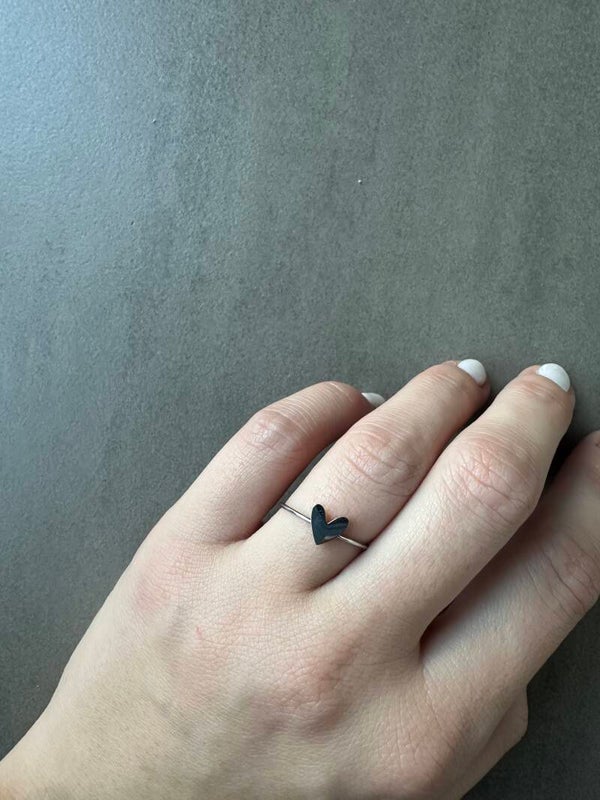 Mini hartje zilver ring