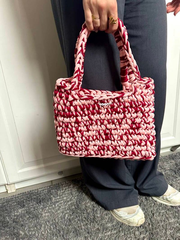 Bordeaux & roze tas