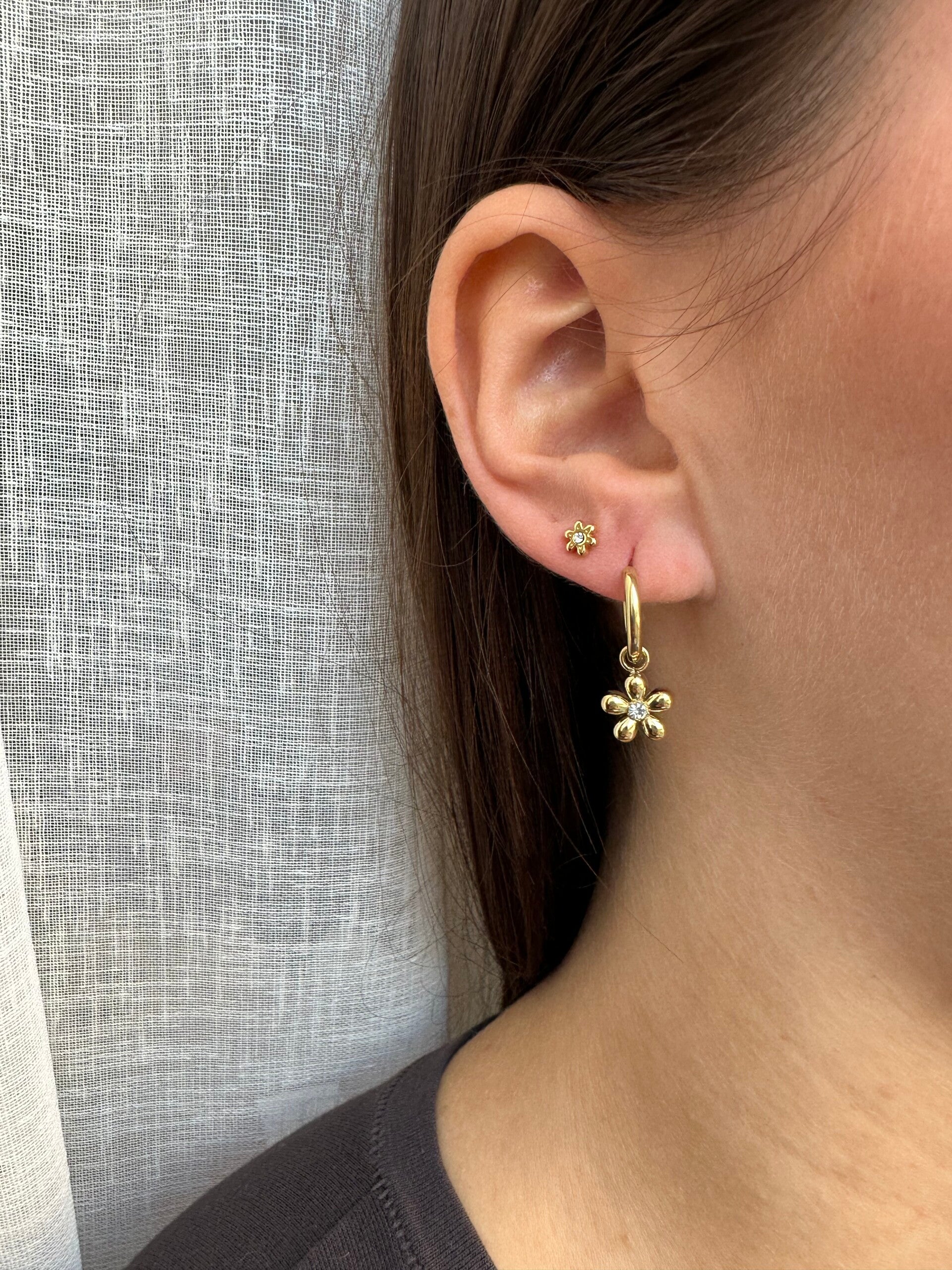 Oorbellen diamond flower