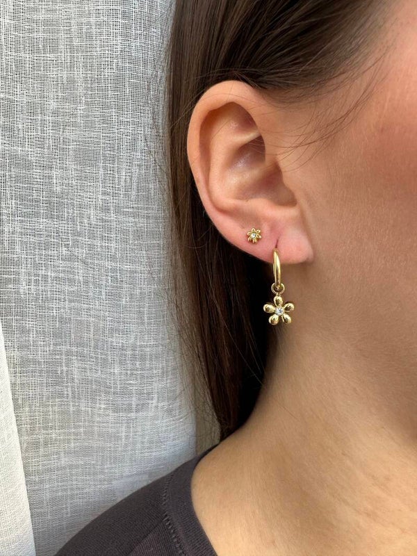 Oorbellen diamond flower