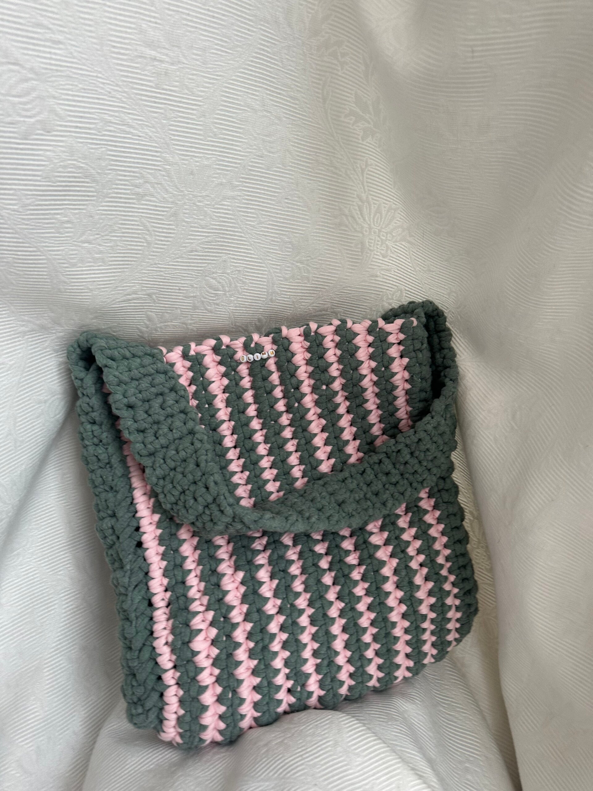 Tote bag pink turquoise