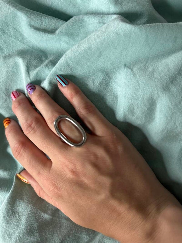 Big Oval ring zilver