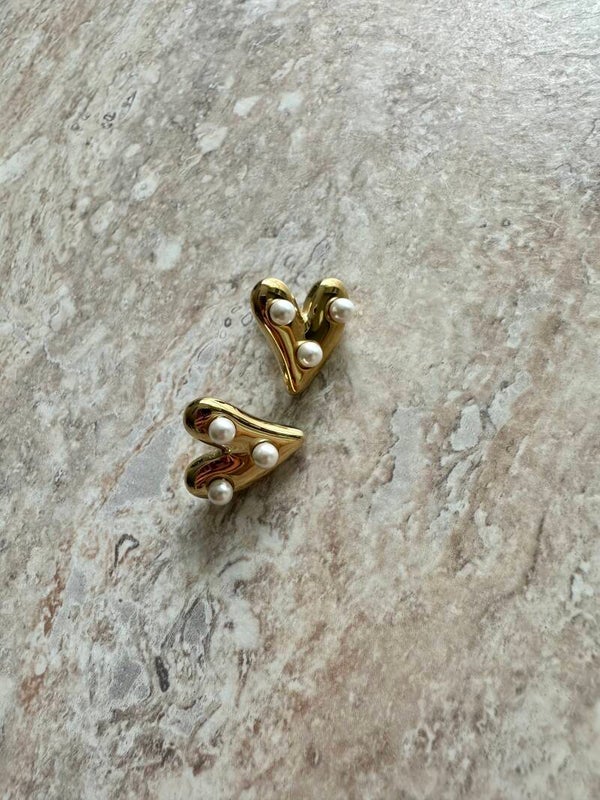 Oorbellen pearly hearts