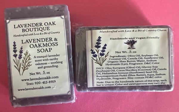 Oak Moss Lavender Scrub Cold Process Soap Loaves / Bars 4.5oz