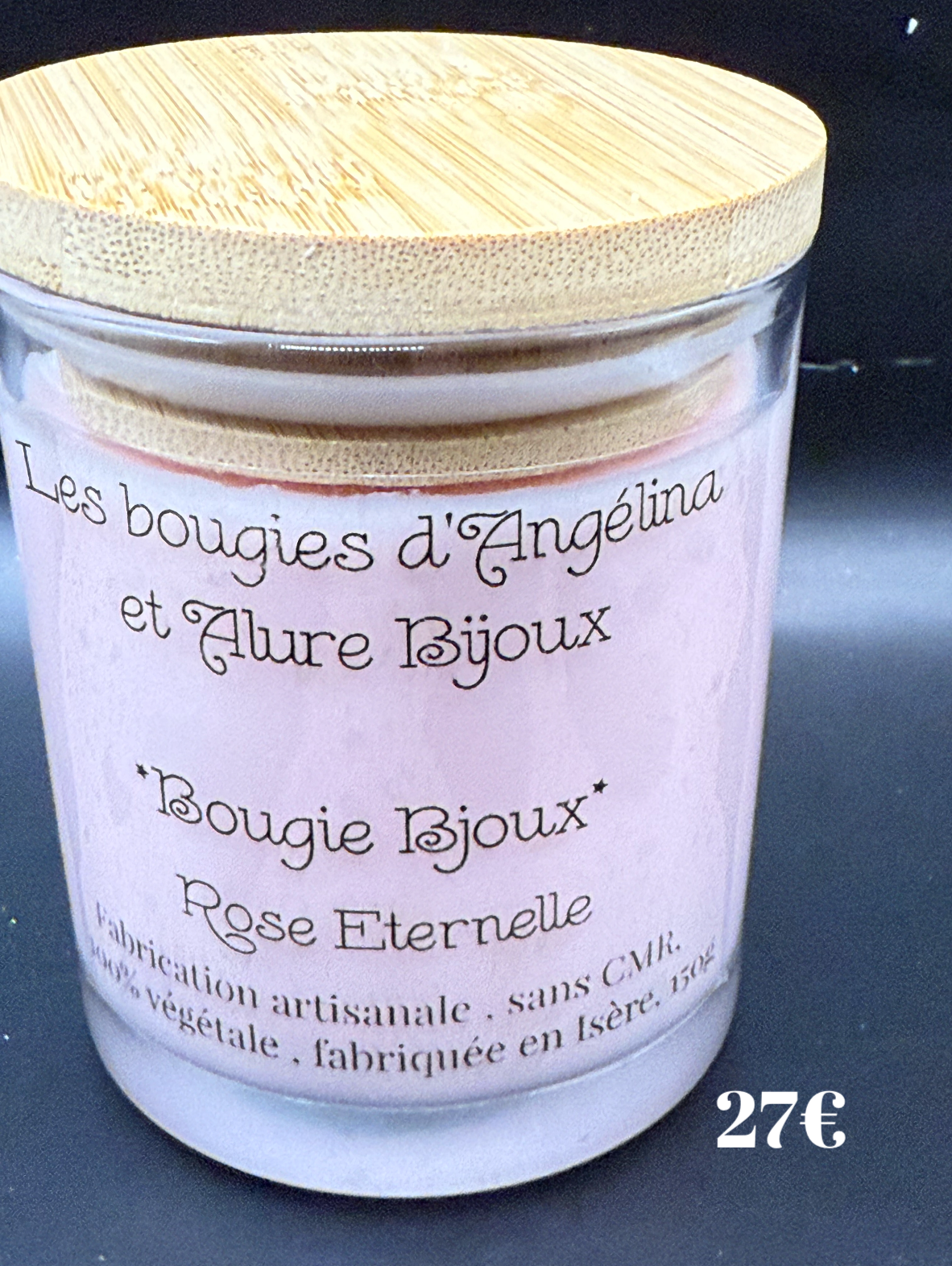 Bougie bijoux rose éternelle