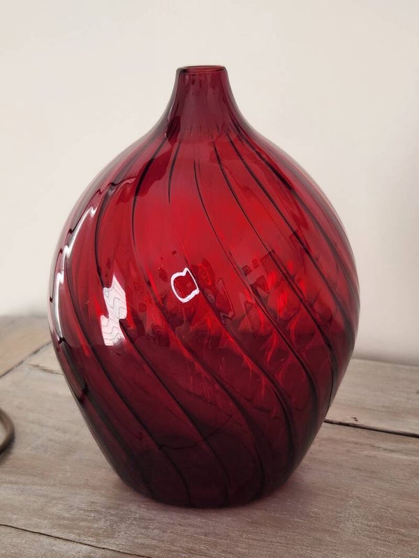 Soliflore en verre délicat rouge "Spirales"