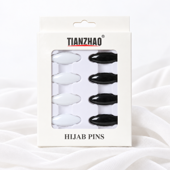 Hijabspelden – set van 8st. zwart & wit