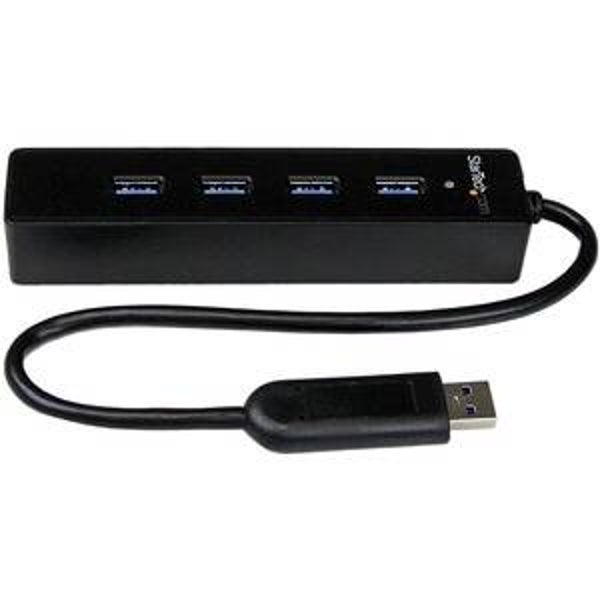 CONCENTRADOR HUB USB 3.0 4 PUERTOS PORTATIL NEGRO