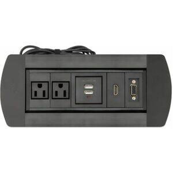 CAJA DE CONEXION PARA MESA CON ENCHUFE USB HDMI VGA