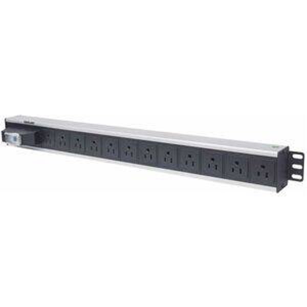 PDU BARRA MULTICONTACTO 12 CONTACTOS VERTICAL INTERRUPTOR RACK