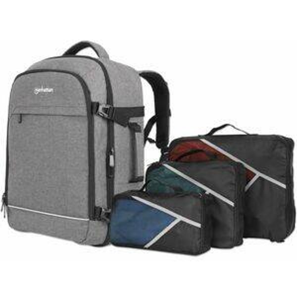 MOCHILA BACKPACK ROME 17.3 GRI S CON TRES ESTUCHES