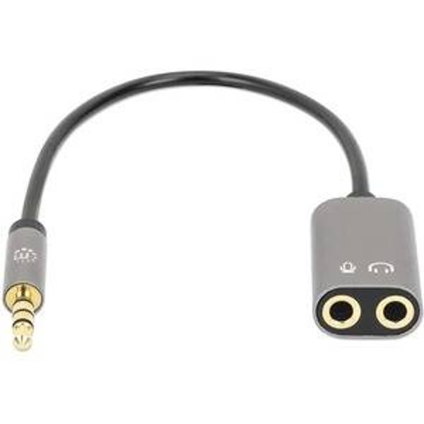 CABLE ADAPTADOR AUDIO Y 3.5MM 1 A 2 AUDIFONO Y MICROFONO