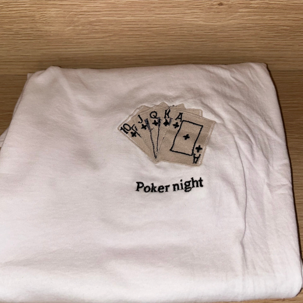 T-shirt brodé motif poker night