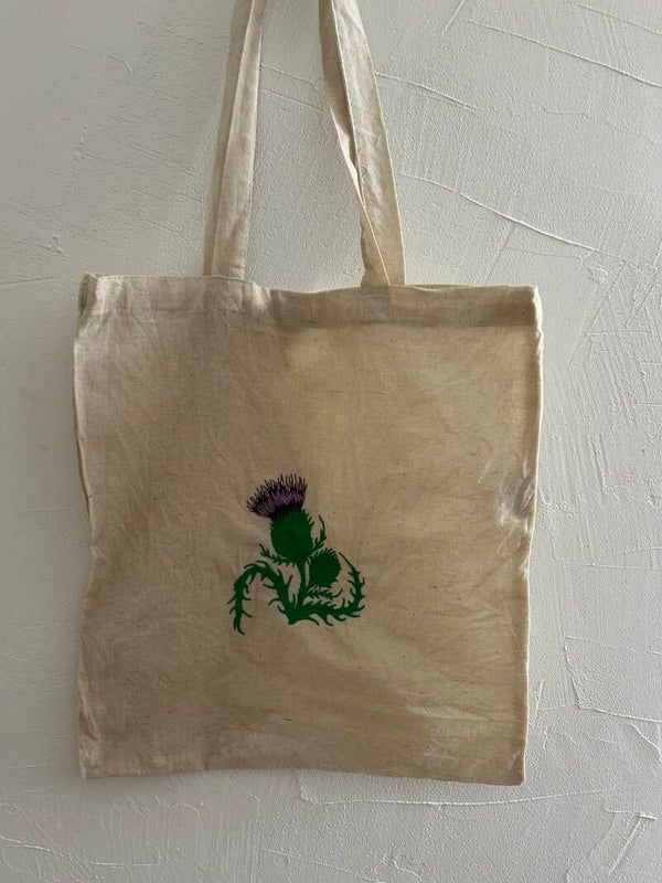 tote bag brodé chardon