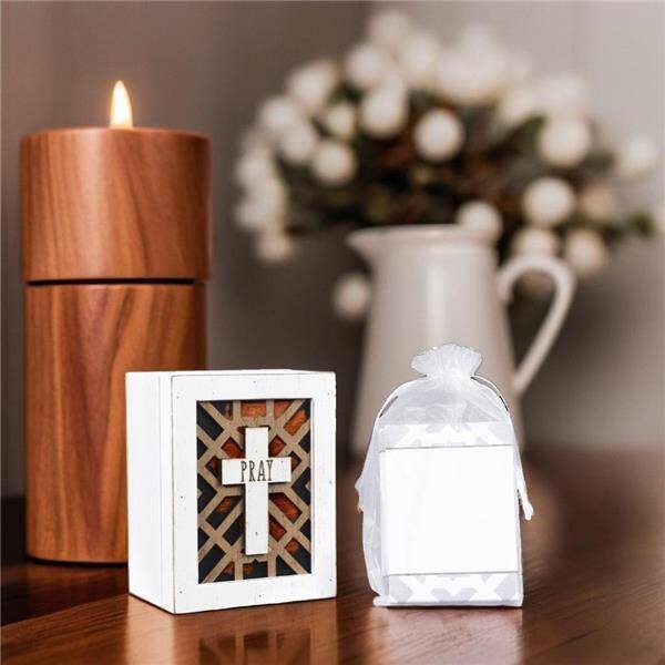 Wood Prayer Box with Cross