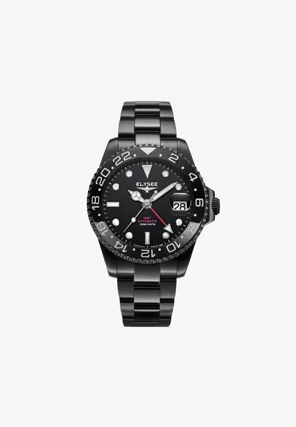 Elysee GMT Automático - Relógio de Luxo Ip Preto