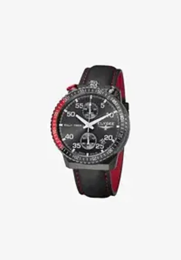 Relógio Elegante Elysee Schwarz Rot Clássico