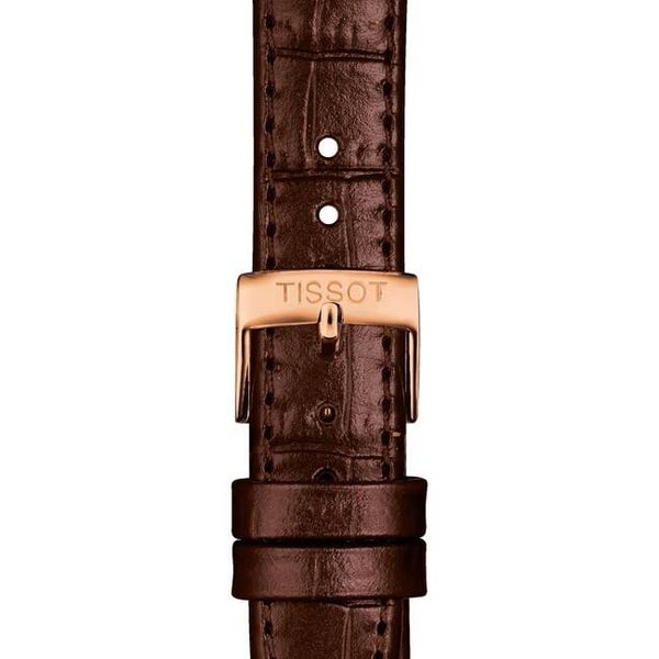 Pulseira Elegante Tissot Couro Castanho 15 mm