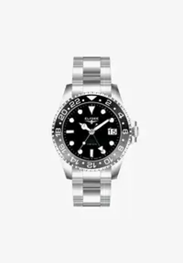 Elysee GMT Automático - Relógio Prata e Preto