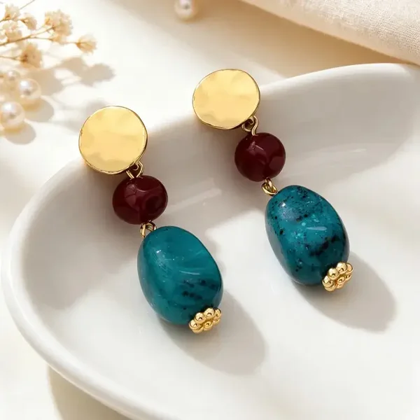 Statement blauw/bruinrood