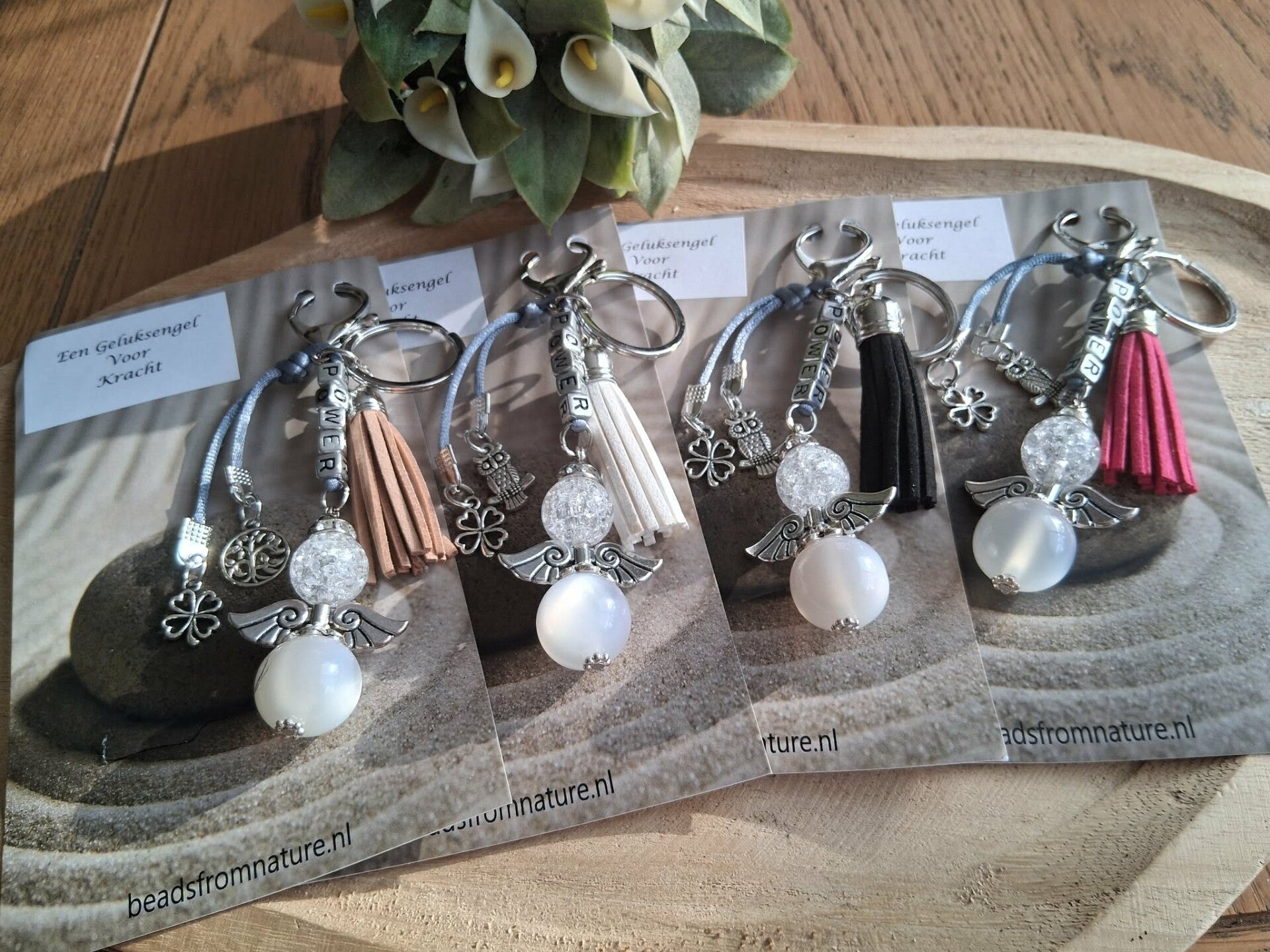Tas-/sleutelhanger in 4 kleuren