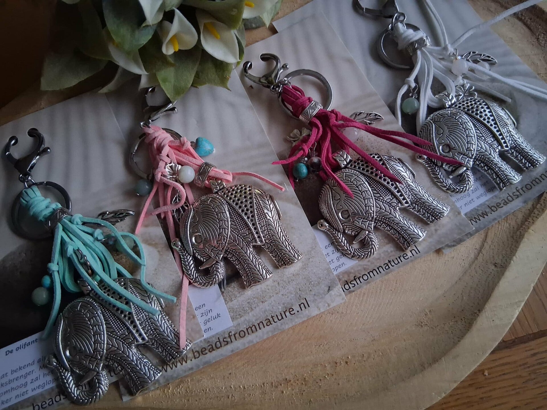 Tas-/sleutelhanger in 4 kleuren