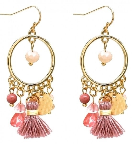 Hangertjes goud/oudroze