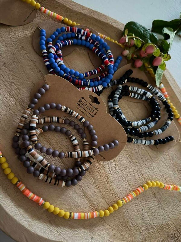 Kralenkoord-/ketting in 4 kleuren