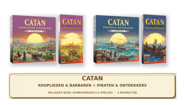 CATAN Kooplieden & Barbaren + Piraten & Ontdekkers + Uitbreidingen 5–6 Spelers – Bundel 4 Uitbreidingen  NL