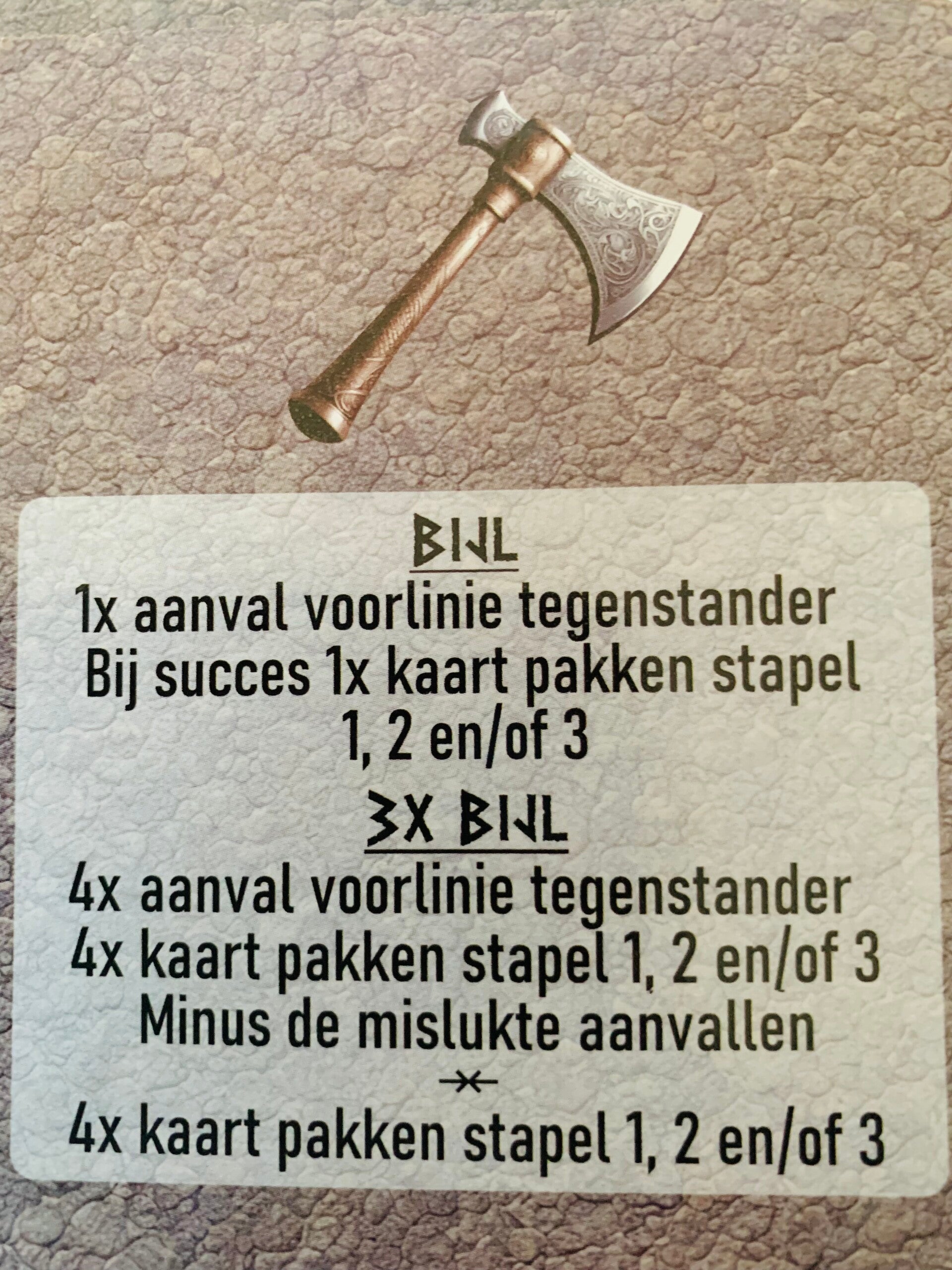 Helheim Actiekaart Bijl