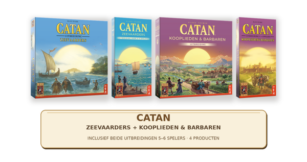 CATAN Zeevaarders + Kooplieden & Barbaren + Uitbreidingen 5–6 Spelers – Bundel met 4 Uitbreidingen NL