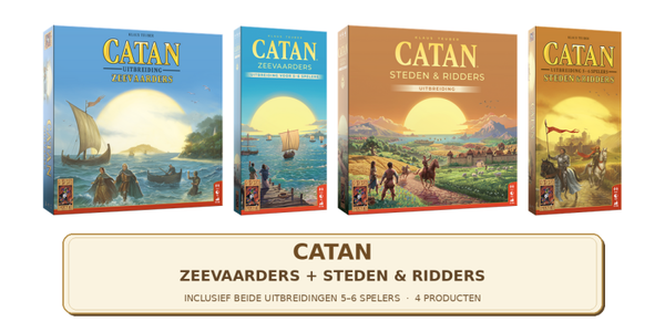 CATAN Zeevaarders + Steden & Ridders + Uitbreidingen 5–6 Spelers – Bundel met 4 Uitbreidingen NL