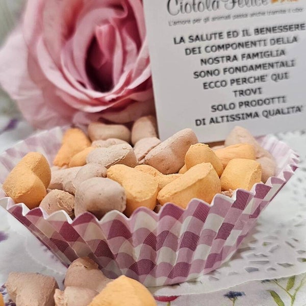 Biscottini artigianali cotti al forno fragola e elicrisio  in deliziose confezioni regalo