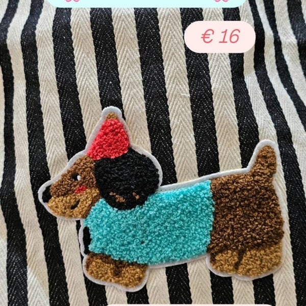 deliziosa borsa in cotone bassotto