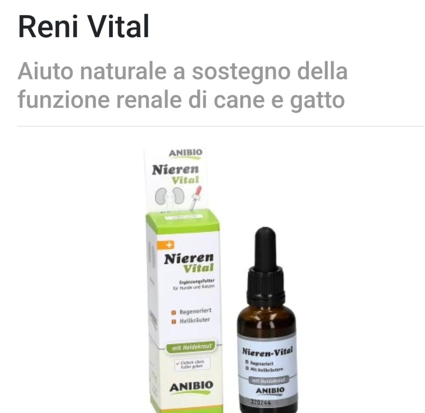 Integratore Reni vital per cani e gatti