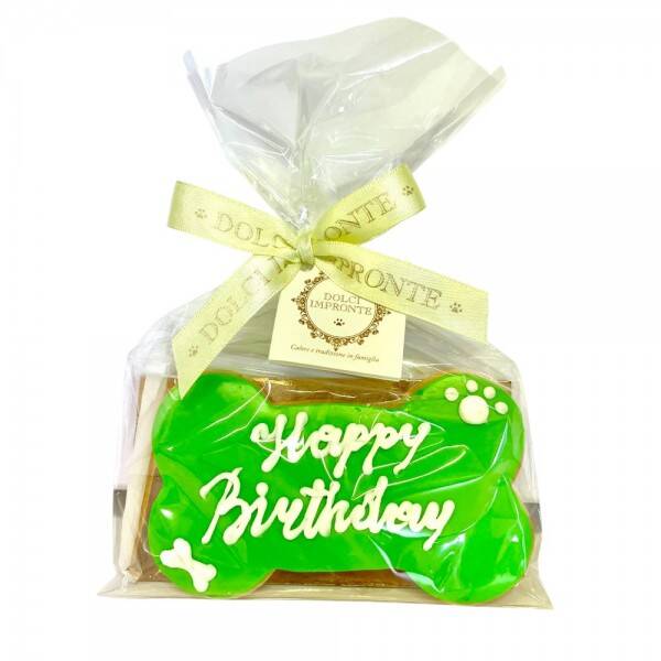 Buon Compleanno osso verde biscotto
