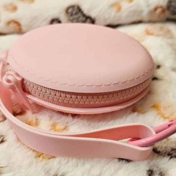 Portabiscotti da passeggio in silicone rosa