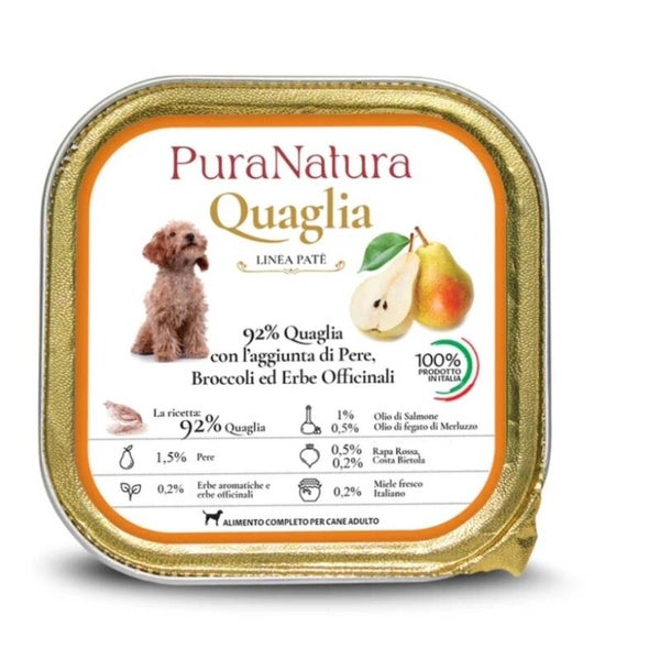 Alimento Naturale 150 gr con 92% di quaglia formato 150 gr