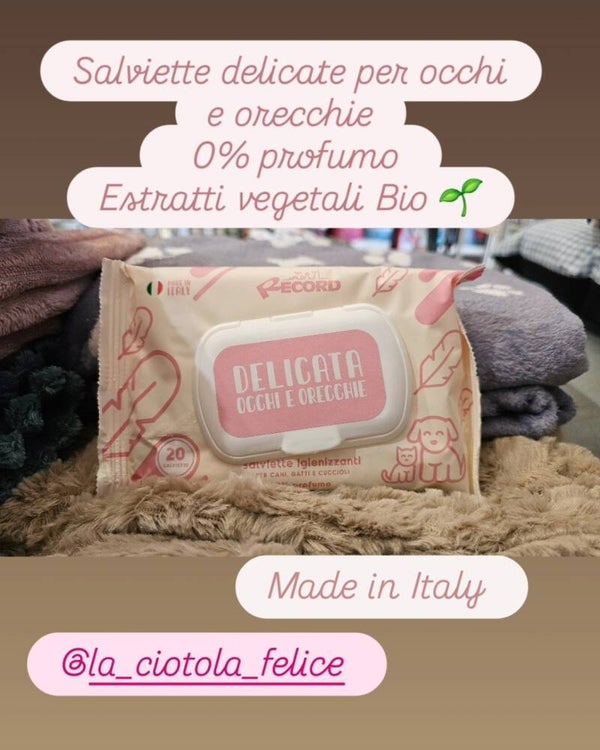 Salviette delicate per occhi orecchie 0% profumo