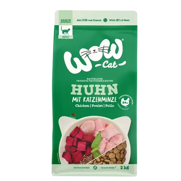 Cibo secco premium per gatti Pollo adulto con erba gatta e molta carne 325 gr