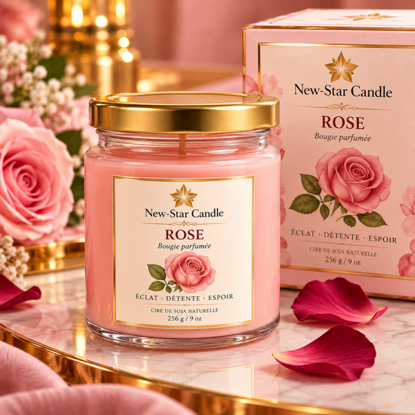 New- Star  candle Rose Eternelle