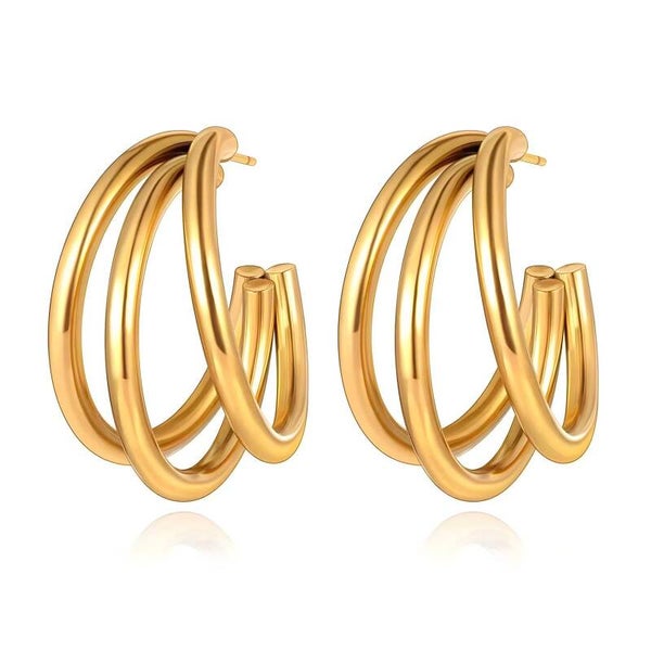 Earrings, 18K Gold Plated Steel 87050
