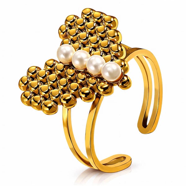 Ring, 18K Gold Plated Steel 90080