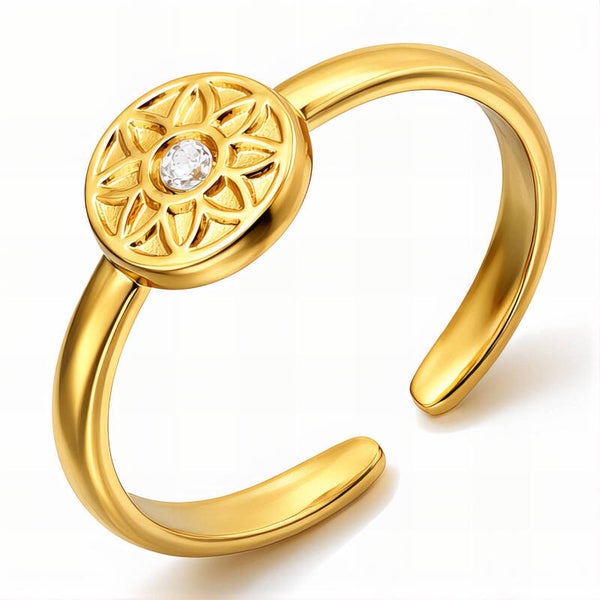 Ring, 18K Gold Plated Steel 91228
