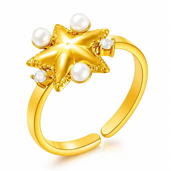 Ring, 18K Gold Plated Steel 91351