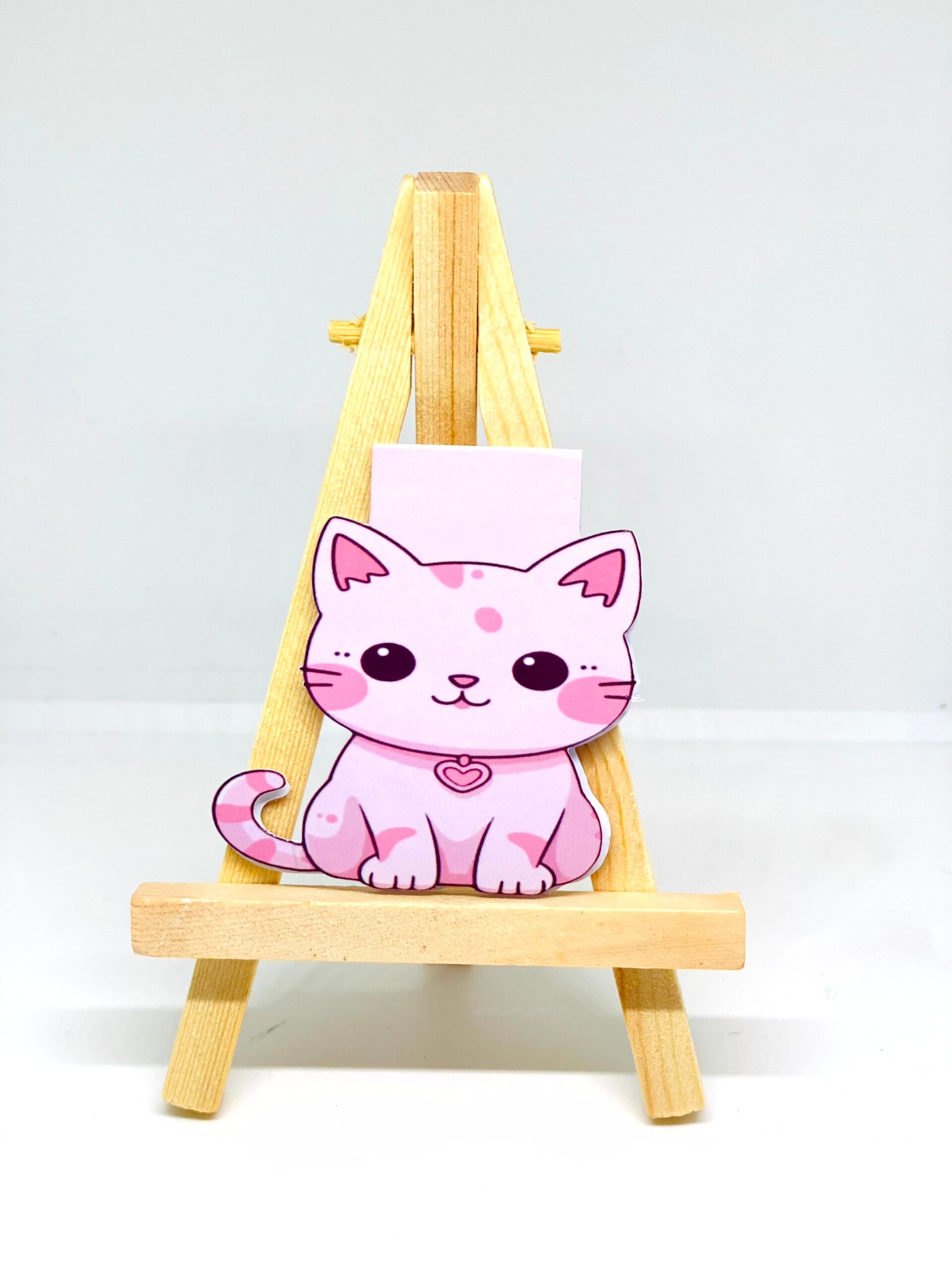 Magnetische Bladwijzer Roze Katje – Kawaii Boekenlegger – Handgemaakt – Crafted Creations