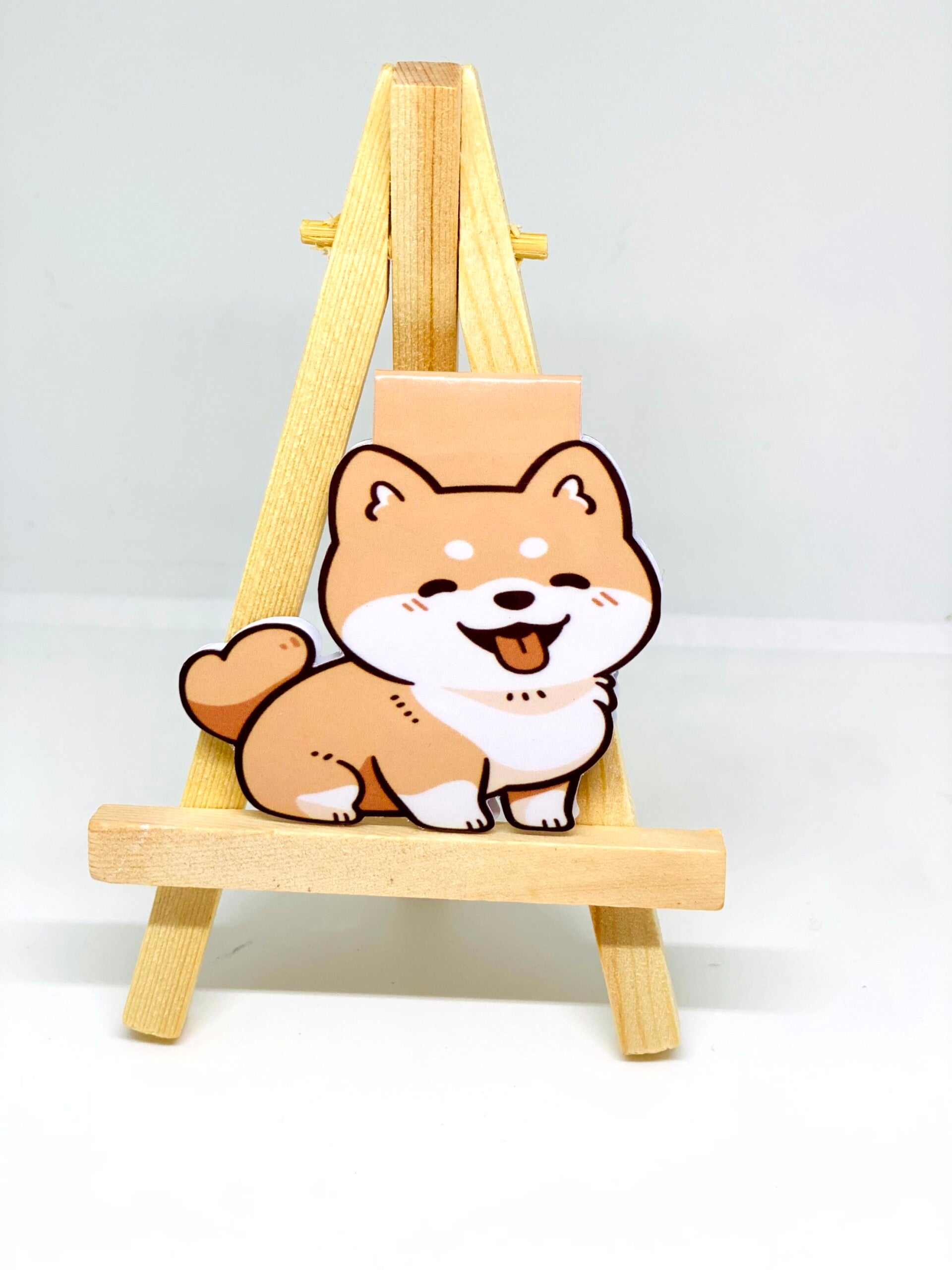 Magnetische Bladwijzer Shiba Hondje – Handgemaakt – Cute Kawaii Boekenlegger – Crafted Creations