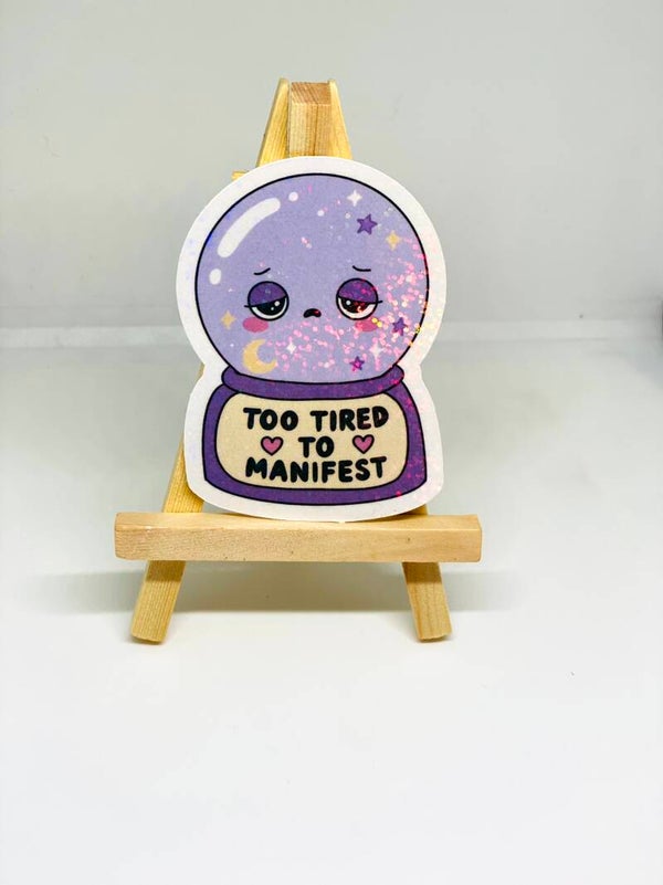 Introvert & Cozy Holographic Sticker Set – 4 Stickers – Cute Funny Stickers – Bookish & Tarot Inspired